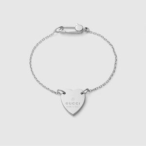 Gucci Silver Heart Charm Bracelet